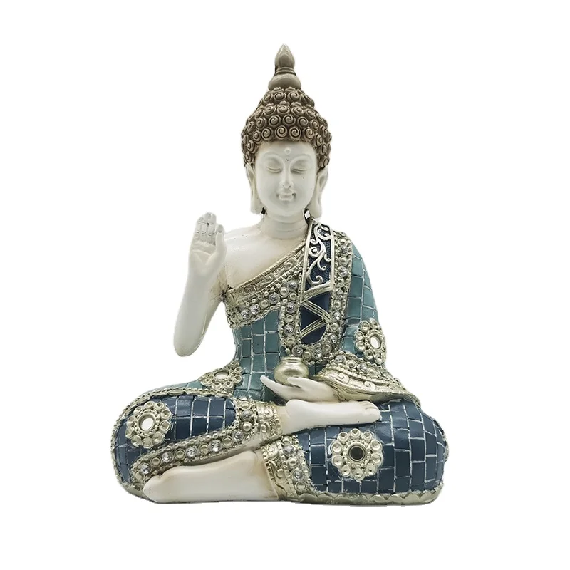 Resin 8' Buddha Statue for Home Decoration Hand Painted Buddha Figurines