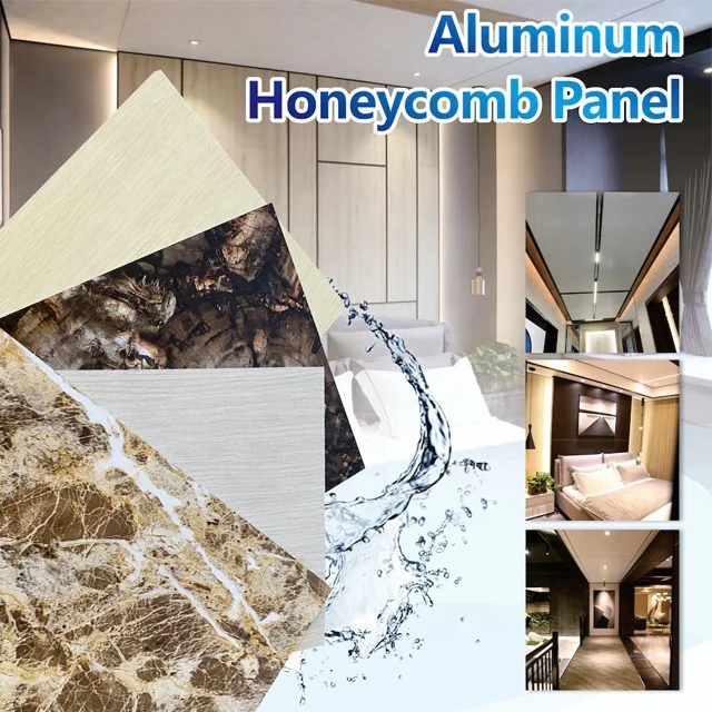 Wooden grain PE PVDF 12mm aluminium honeycomb core sandwich composite panel in cheap price
