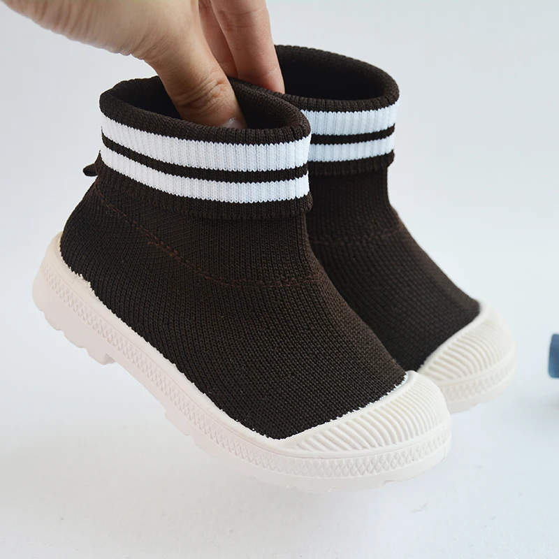 Оптовая продажа, новые модные детские вязаные сетчатые тканевые прочные Зимние удобные сапоги, детские теплые уличные сапоги