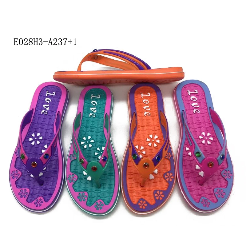Wholesale personalized indoor flip flops summer beach slippers for ladies