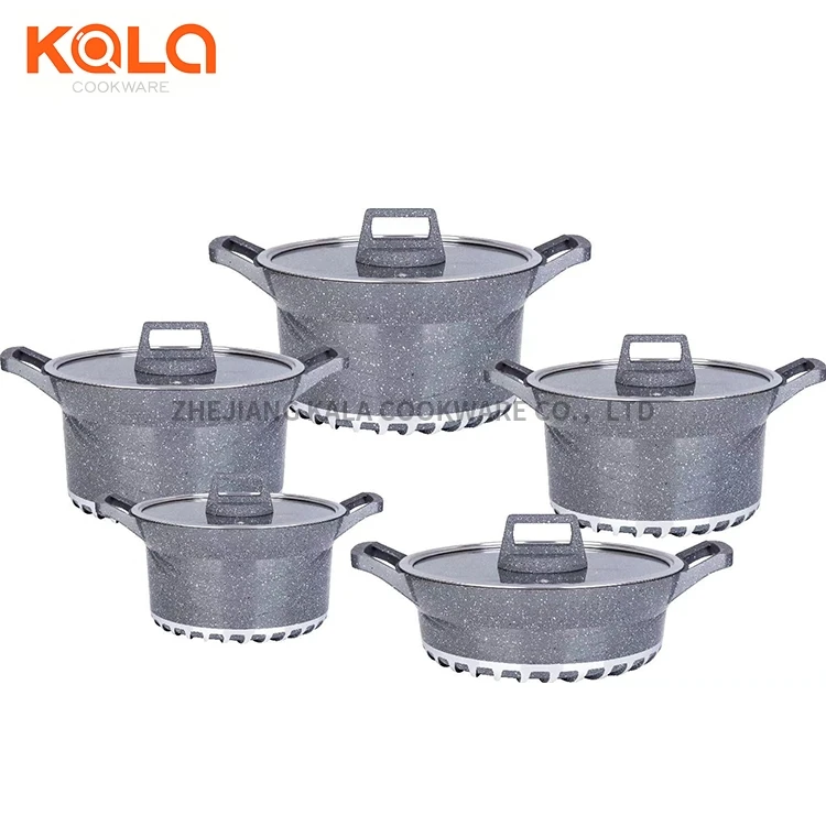 Luxury Square Soup Pot Set 10pcs Non-Stick Cookware Set Large Capacity Casseroles Pots and Pans Sets Hot Sale Kitchen Supplie