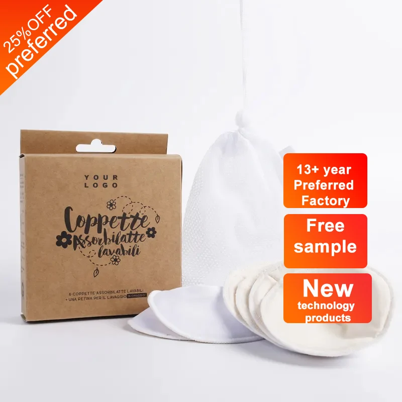 Hot Selling New Design Cheap Bamboo Nursing Pads Soft Breathable Washable Breast Pad