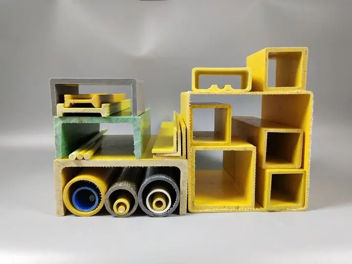 frp grp fiberglass pultruded profile pipe square gear tube rod 10mm h beam crossarm cable tray purlins angle pultrusion products