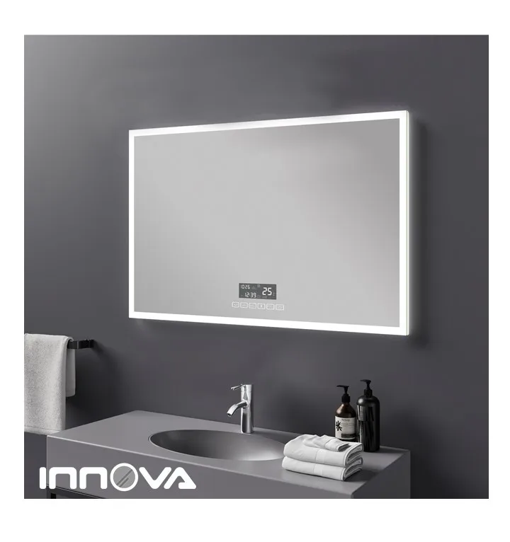 High Quality Wall-Mounted Bathroom Mirror Vanity Makeup LED Acrylic Bluetooth Music Speaker LED Bath Mirror from Manufacturer