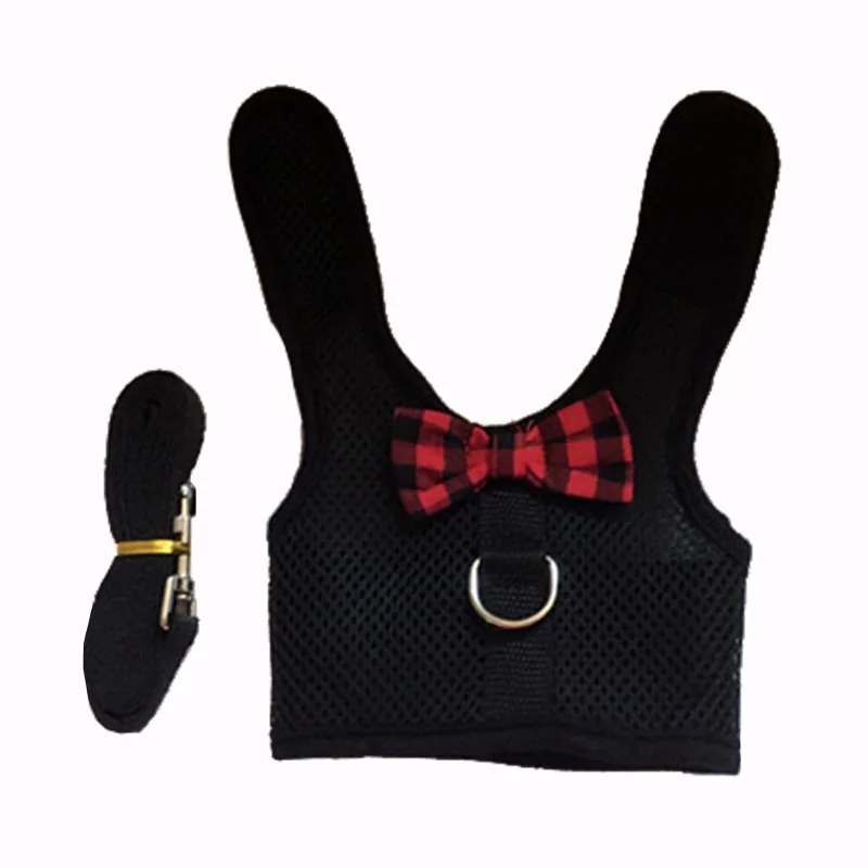 Harness Leash Set Soft Bunny Rabbits Adjustable Small Animals Elastic Leash Vest Clothes Leash Chest