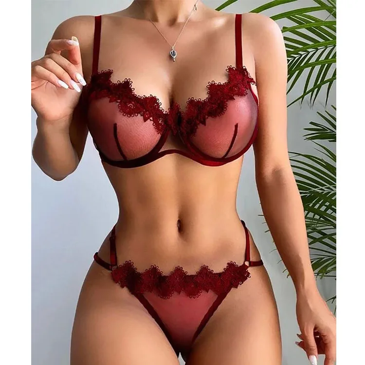 New arrival lingeries sexy laced panty bra underwire transparent sensual lingerie erotic lingerie sets exotic