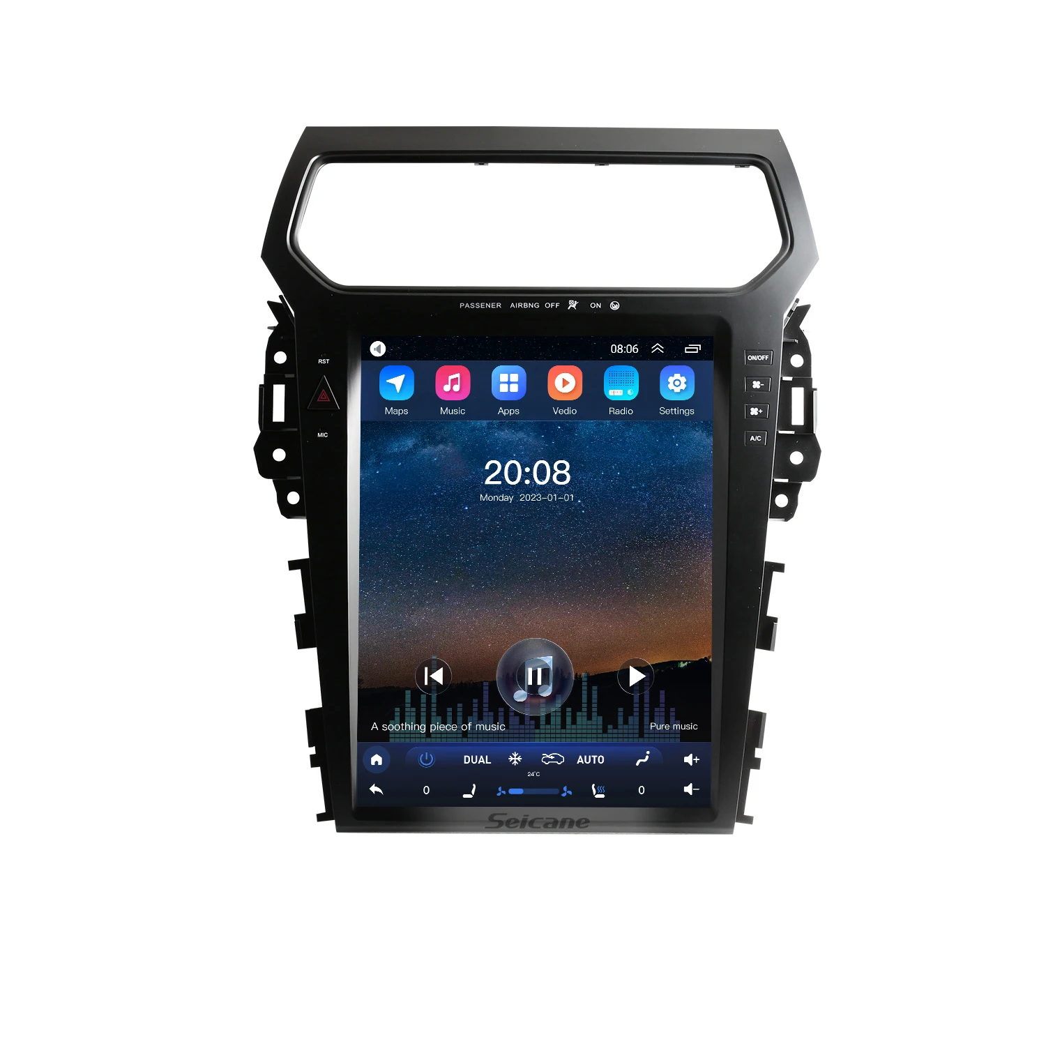 Navihua Car DVD Players For Ford Explorer 2011-2020 Tesla Style Vertical Screen Car Stereo GPS Navigation Entertainment