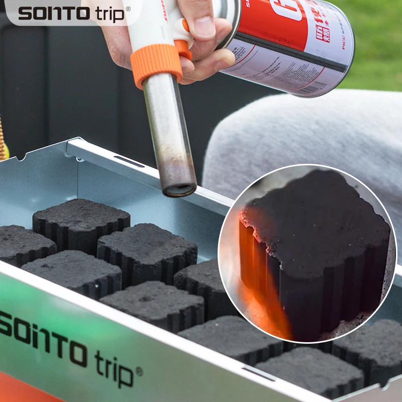 Sonto trip Portable Outdoor Charcoal Hassle-free cooking Bbq Grills Camping Barbecue Instant Grills Barbecue Disposable Grill