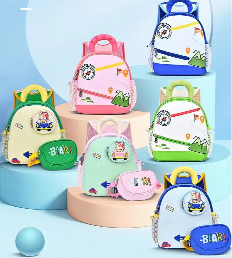 Custom New Kindergarten kids Children schoolbag for boys girls aged 3-6 cartoon cute animal backpack school bag for kids 2023