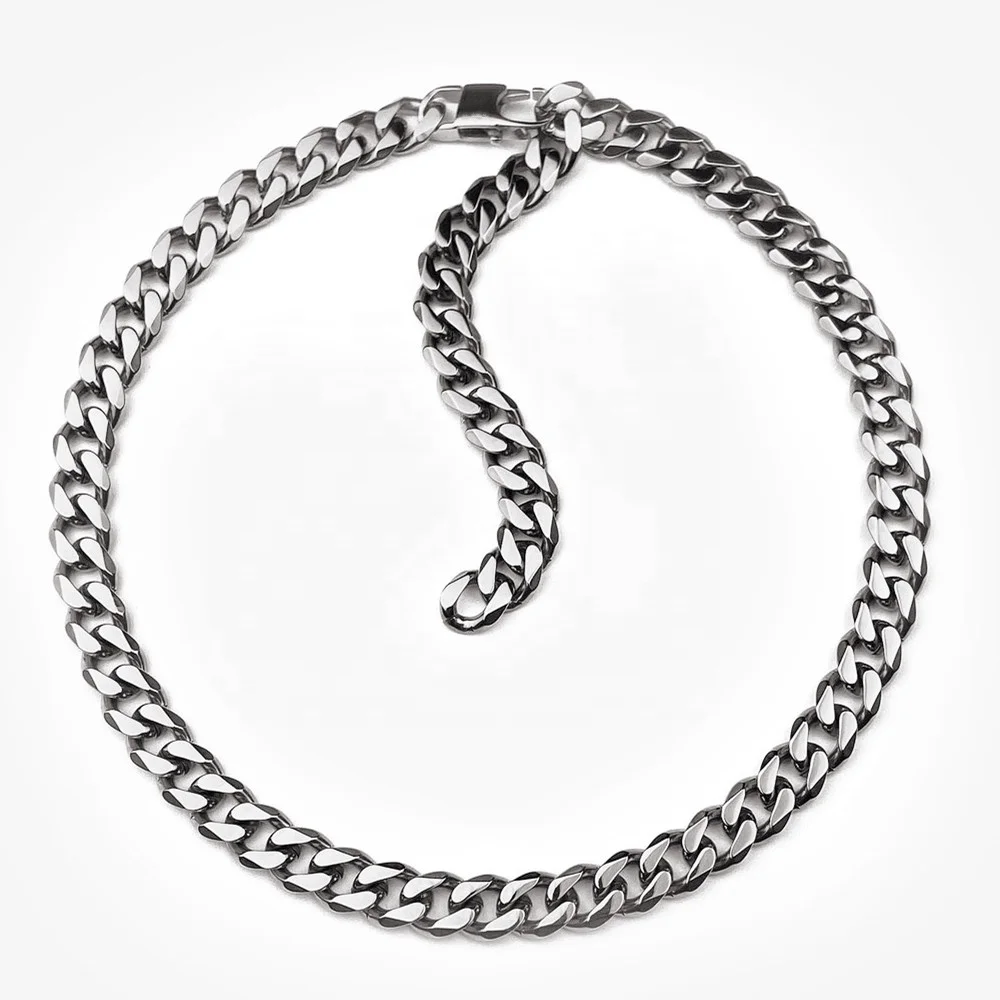 10mm Heavy Infinite Cuban Chain Adjustable High Polished 304 Stainless Steel Silver/14K Gold 20inch Mens Necklace 2020