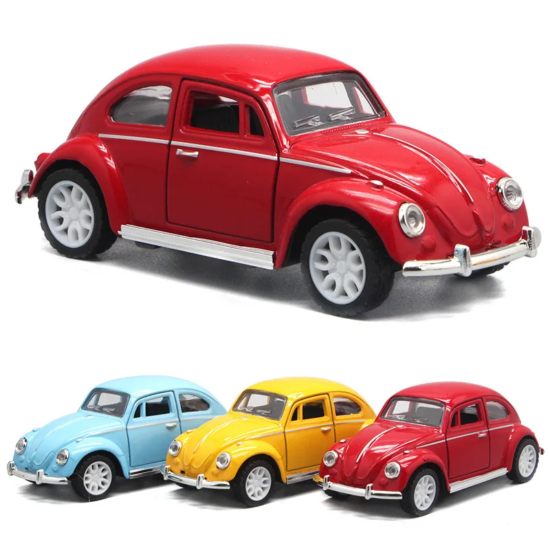 Diecast alloy model car Vintage classic cars alloy car model with sound and light pullback with ATV decorate metal model