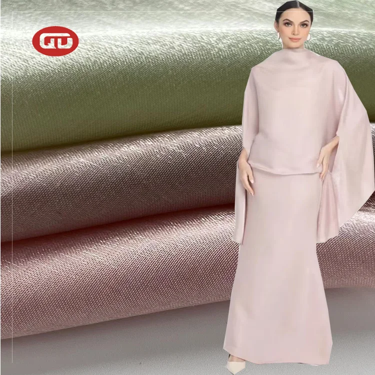 Factory wholesale price 100% polyester  shinny YO-YO shimmer Muslim fabric woven fabrics for Indonesia market