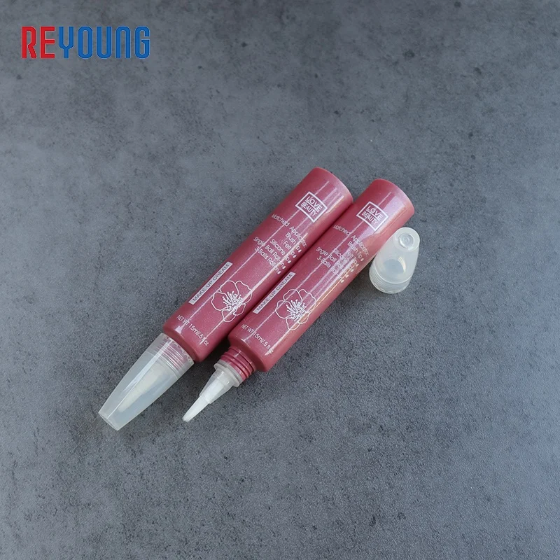 Custom Slim Squeeze Lip Balm Tube Eco Friendly Empty Chapstick Plastic Tubes With Lipgloss Brush  Applicator