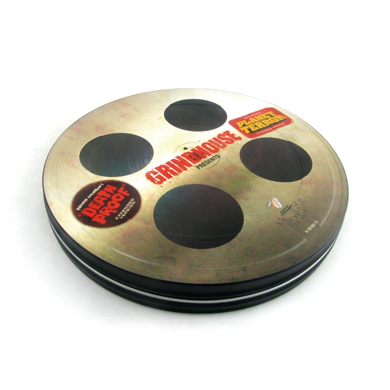 Manufacture High Quality Custom Design Food Gift Use Round Cinema Movie Film Tin Cans Box