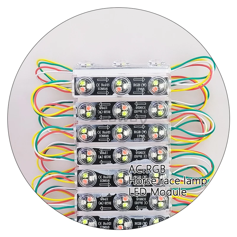 220 В 3030 пиксель переменного тока цифровой Rgb Ip68 программируемый адресуемый бегущий конь чеканка Ws2811 Светодиодный модуль
