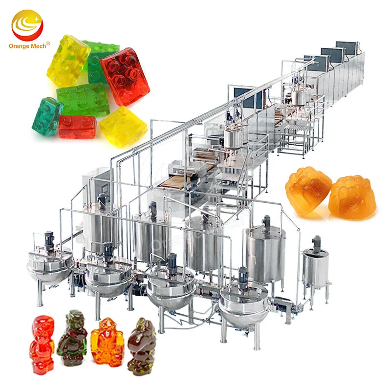 Automatic Gummy Soft 3D Jelly Bear Candy Machine Sugar Depositor Ball Small Lollypop Production Line Gummy Candy Make Machine