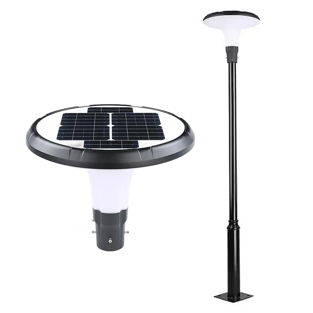 IP65 ufo solar power garden street light lamp with pole 20w 30w ufo solar street light garden