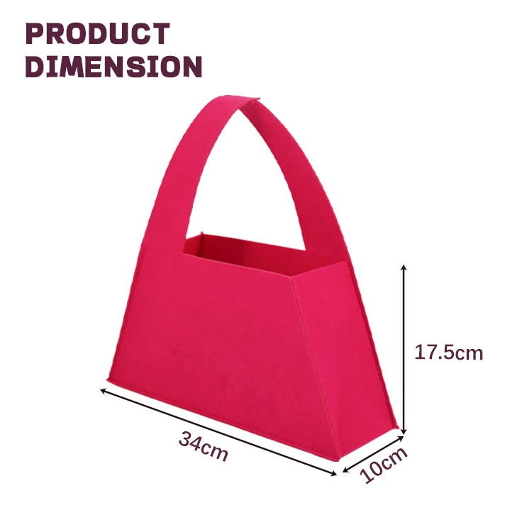 Best Seller Stylish Felt Custom Logo Thank You Gift Bag Lady Female Tote Handbag Clutch Shopping Bag for Wedding Party