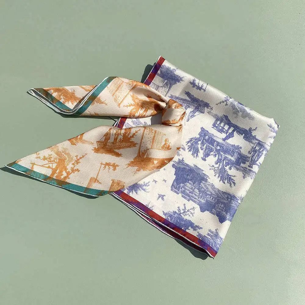 New Fashion Hair Bandanas Scarf Luxury Designer 90*90cm Neck Scarf Inspired Printed Small Silk Square Scarves