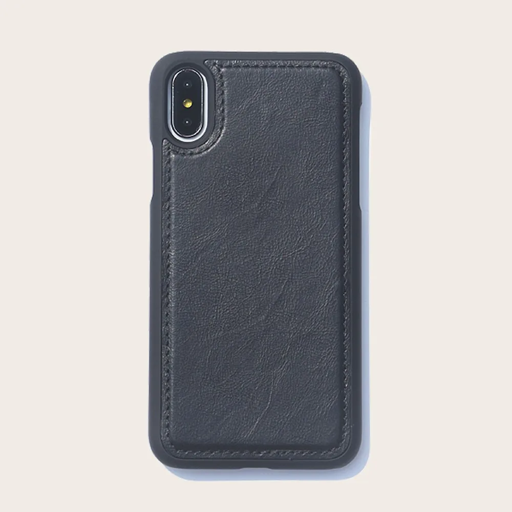 Boman custom logo shockproof leather black genuine leather phone cases for iphone x case