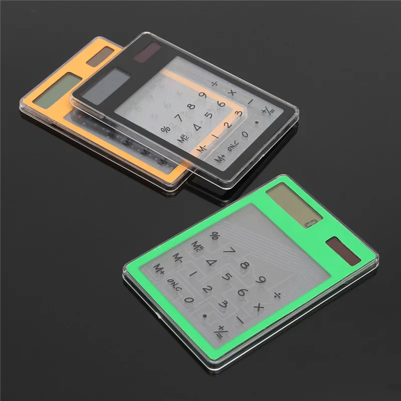 Камер Мгновенной Печати Mini 8 цифр ЖК-дисплей на солнечных батареях прозрачный солнечный калькулятор с сенсорным экраном электронный научный расчета