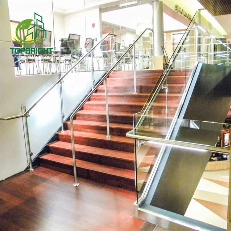 Topbright terrace safety hand railing house steel aluminum handrail roof glass staircase railing