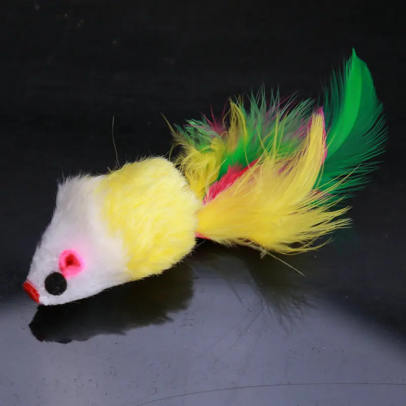 Real Rabbit Fur Mouse Cat Toy Pet Rabbit FurToy Animal 2 inches with Rattle Fur Sustainable Chew minnie mouse toys