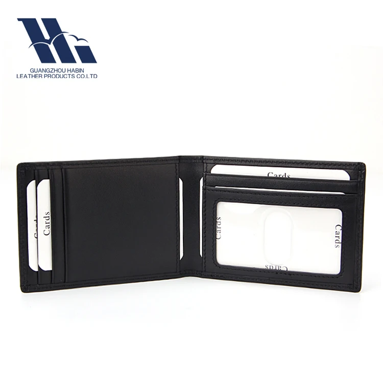 Leather Credit Card Holder ID Card Wallet with Money Clip