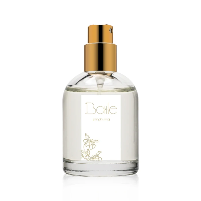 Прозрачные стеклянные флаконы для духов, распылитель с насосом, 50 мл, 30 мл, круглая Роскошная Маленькая китайская бутылка, дизайнерский косметический контейнер для воды с воздушной крышкой