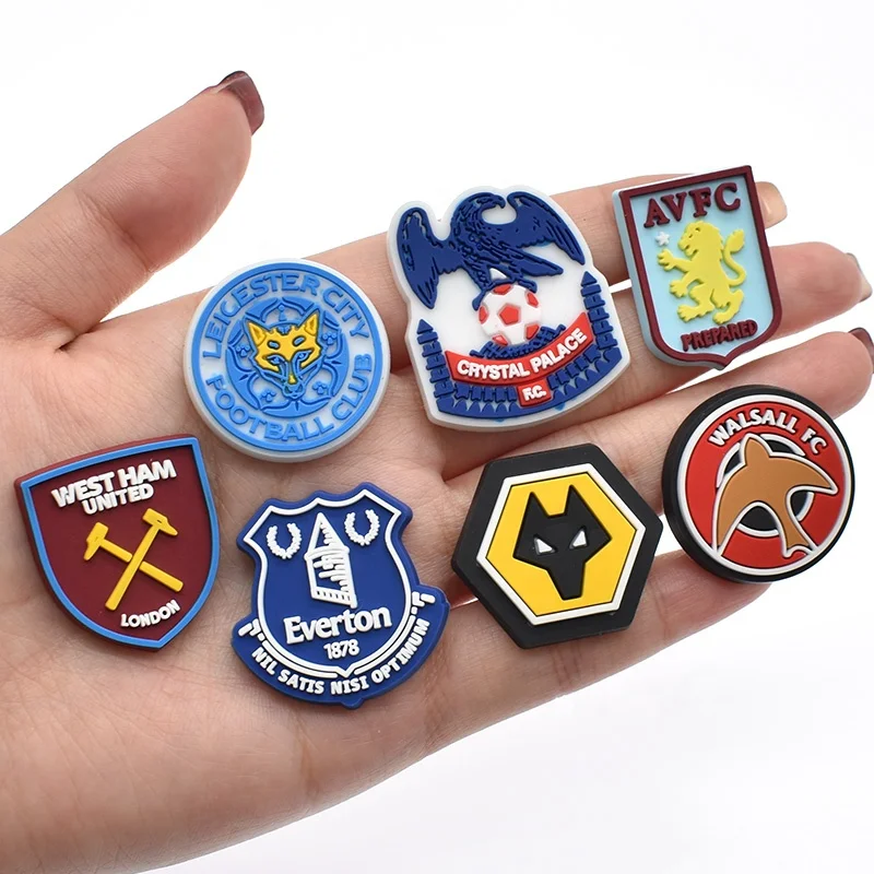 2023 most popular soccer team soft pvc croc charms Football club charms soccer team charms