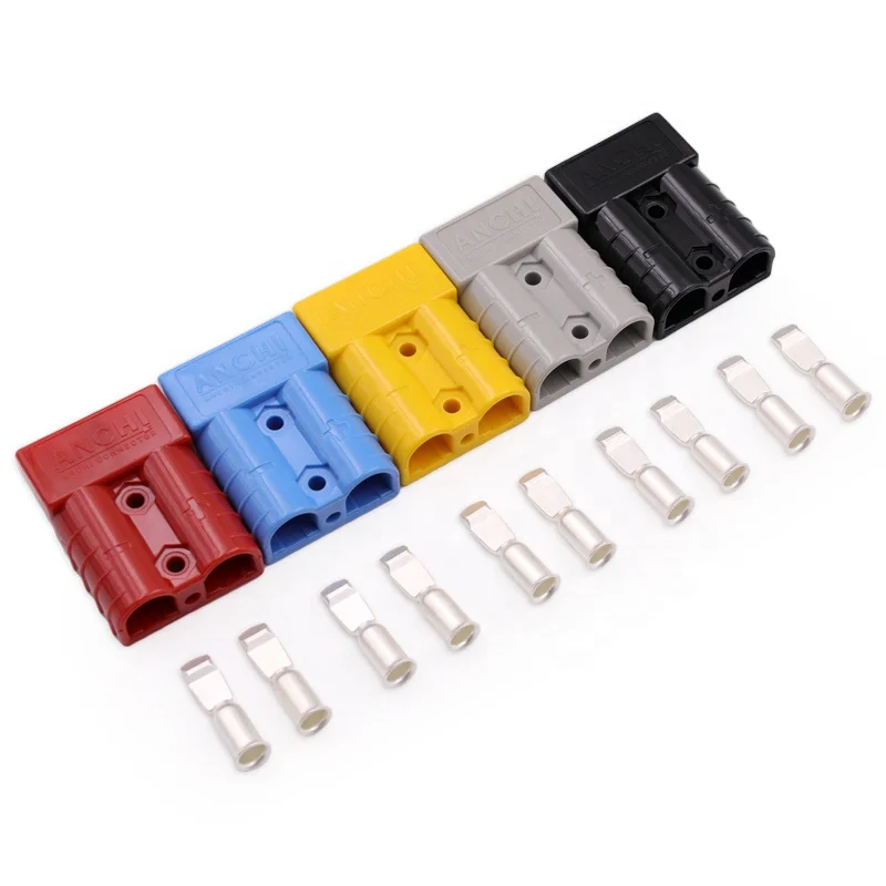 Double Pole 600V 50A Battery Connector 10-12AWG Terminals 50A Battery Connector For Electric Forklift Quick Charging Plug 50A
