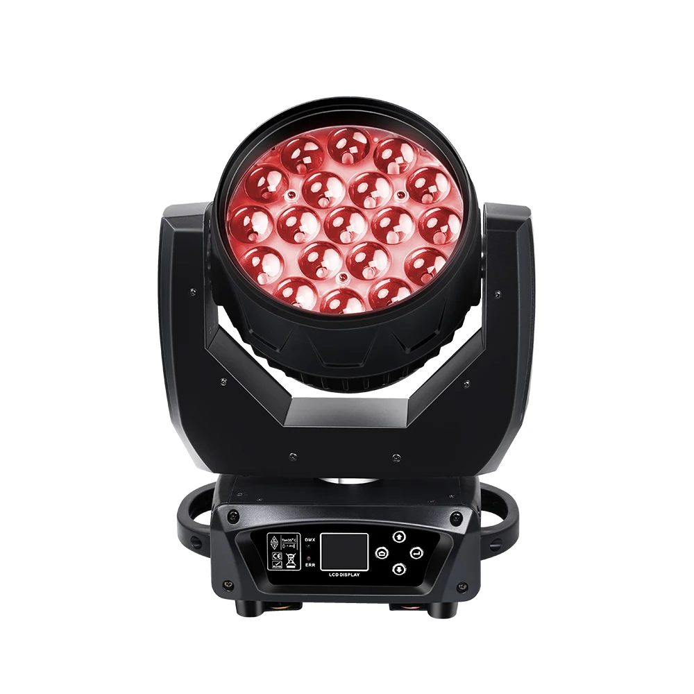 Stage Aura 19x15 LED Wash Moving Head Light with LED Light and Zoom for Club Disco KTV