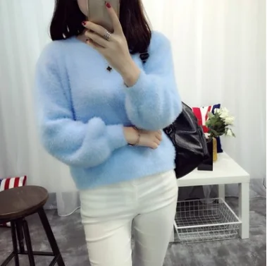 Candy color fur design women blouse ladies fashion woman new Korean girl sweater