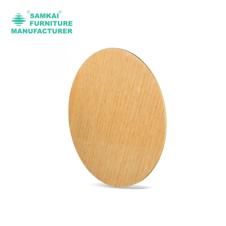 SK-ZDZ-F004 Luxury Round Wood Banquet Table 48in Foldable with Reinforced Metal Frame for Elegant Occasions