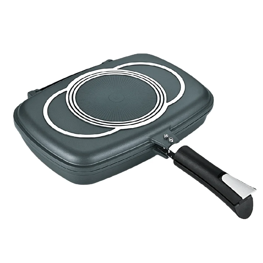 BESCO Алюминиевая антипригарная сковорода для гриля уличный двусторонний поднос барбекю съемная двойная