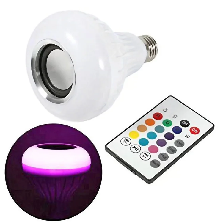 New Stripe Design Colorful Speaker E27 12W Remote Control Wifi Music Rgb Led Smart Bulbs