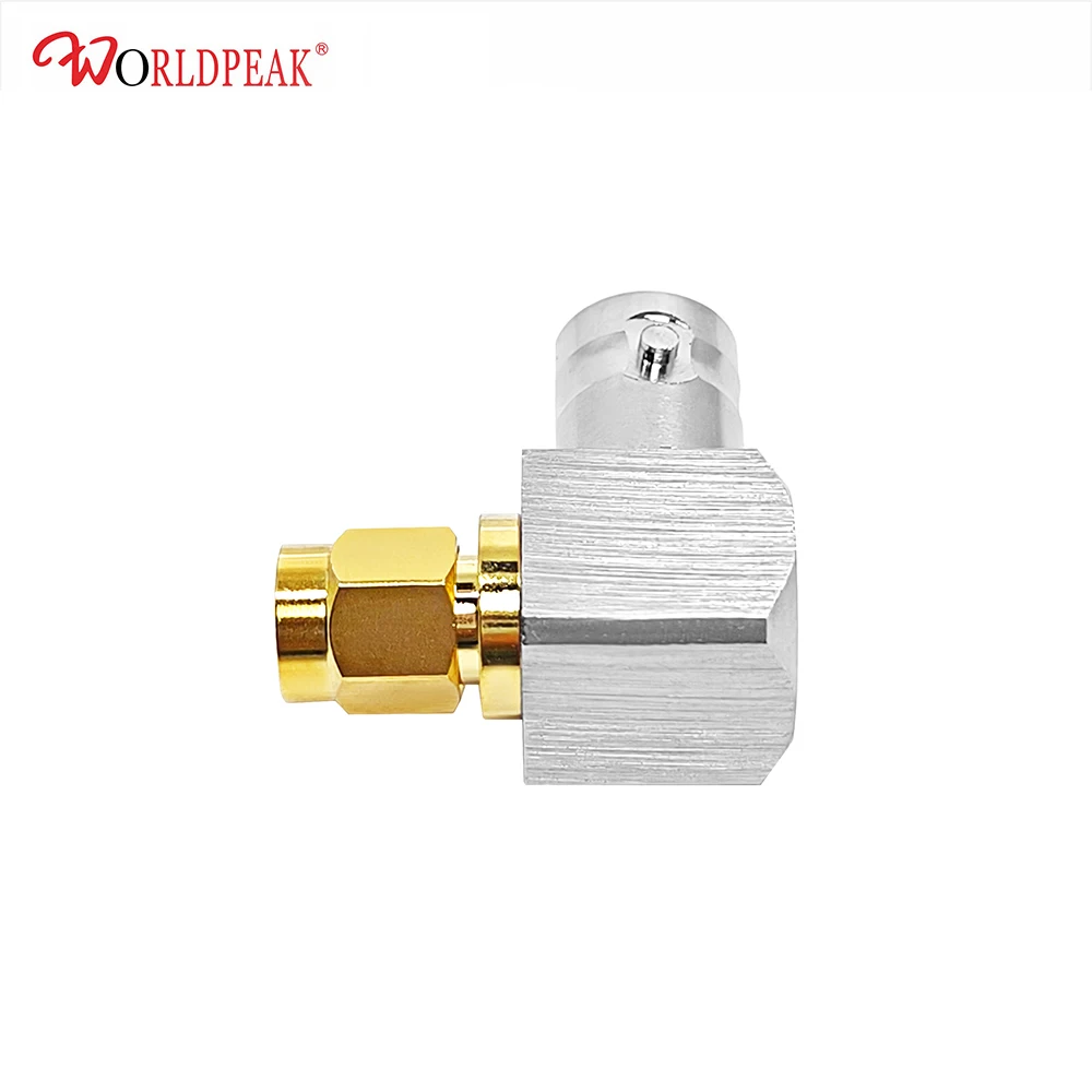 50OHM BNC female jack  right angle to SMA male plug Coax Adapter RF Connector Adaptor