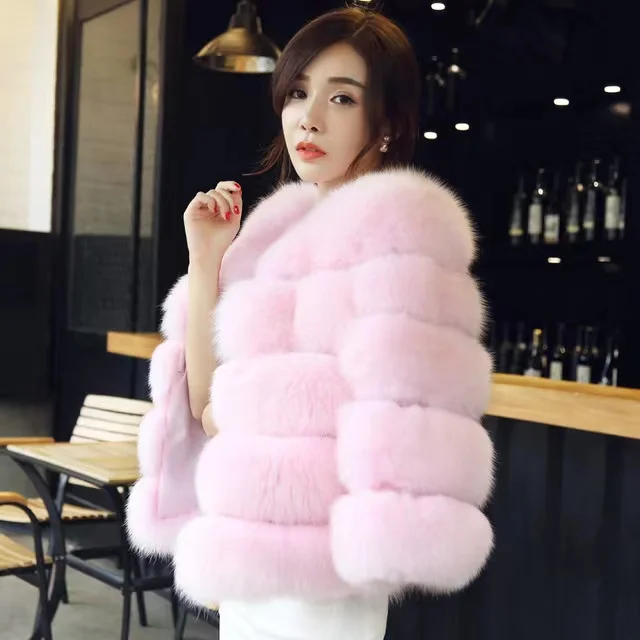 2022 fashion   Winter Thick Warm Fur Jacket for Women Real fur coat Long-Sleeve  Bubble Jackets