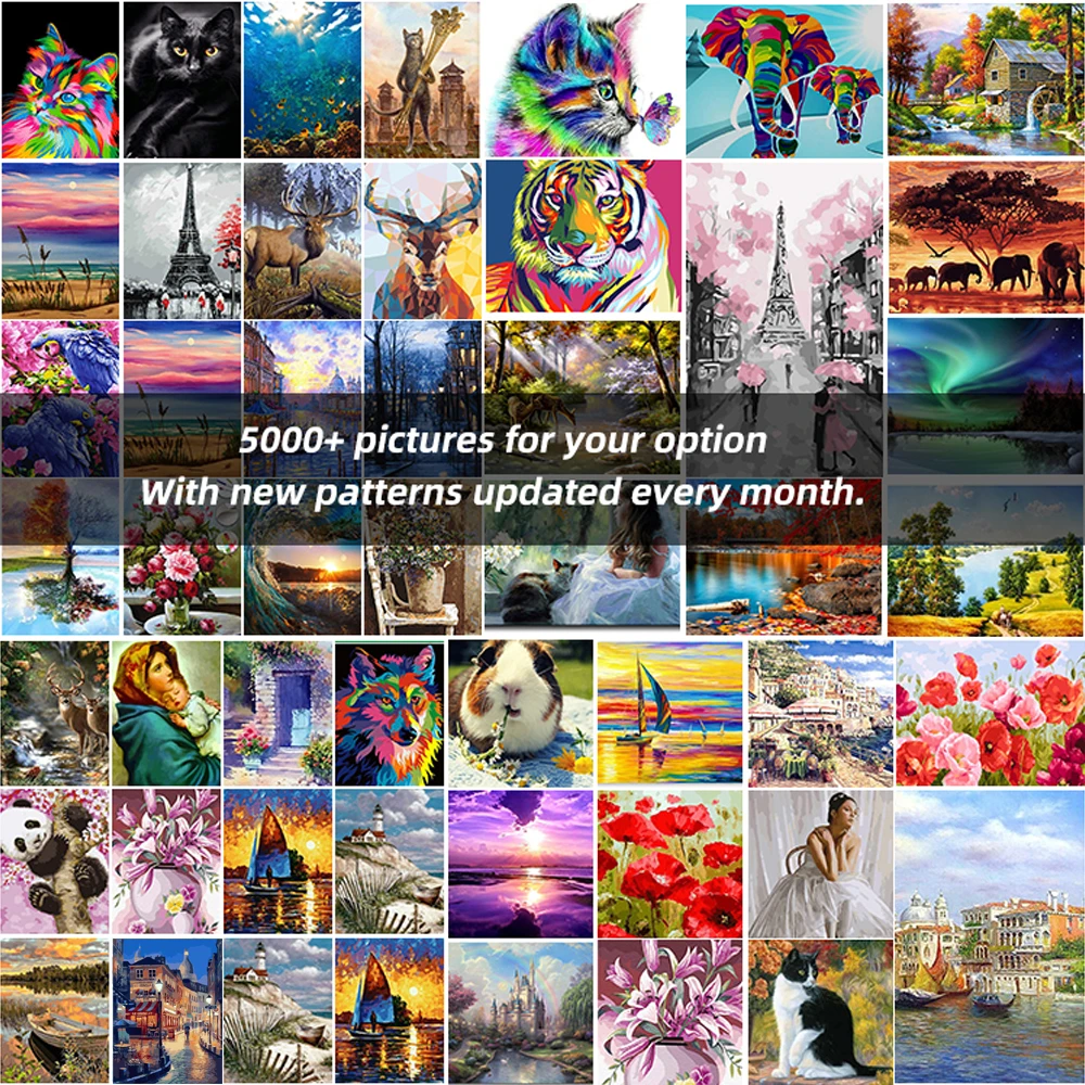 Custom Paint by Number Kits Paintworks DIY Oil Painting by numbers snow mountain scenery for Kids and Adults Beginner 40*50CM