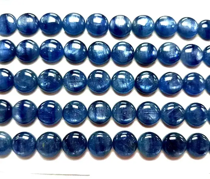 Natural Good Quality Kyanite Round Shape Plain Loose gemstone Polished Cabochon making jewelry wholesale price