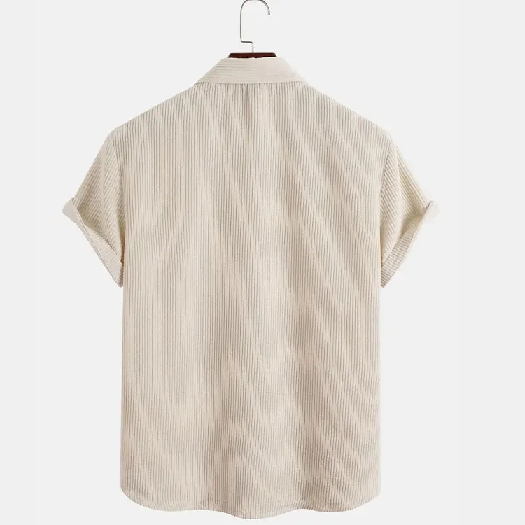 OEM service new arrival mens shirts customized corduroy flap pocket button front mens shirts casual