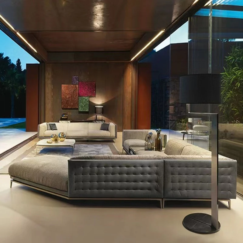 Italy luxury living room L-shaped corner sofa living room furniture fabric Modern modular sofa