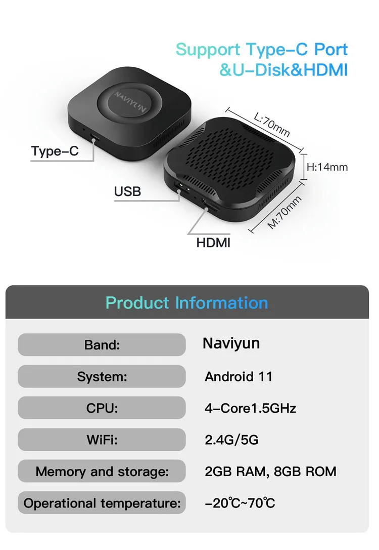 New Product Multimedia Youtube Box Wireless CarPlay Built-in GPS Wifi Wireless Carplay