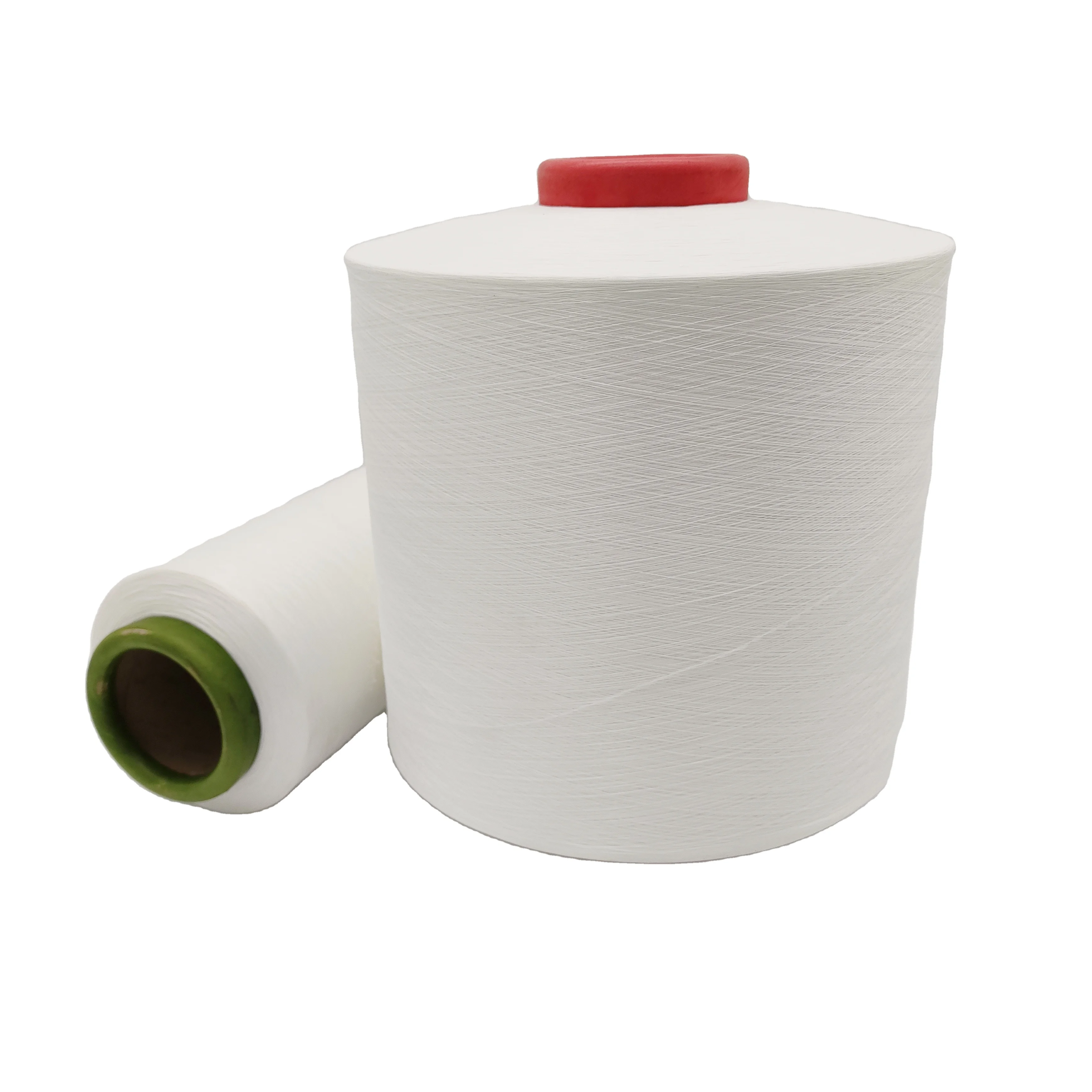 White yarn 30/150 polyester air covered yarn with low price
