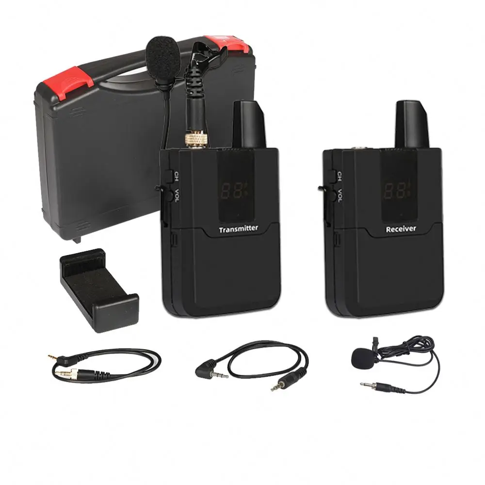 Распродажа петличный микрофон с двумя головками мини-конденсаторный зажимом всенаправленный для интервью камеры и телефона