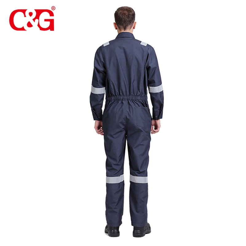Fire Resistant Overalls Working Uniforms Wholesale Protection Coverall Navy Blue reflective safety clothingNomex IIIA Fabric C&G