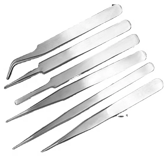 Economic Wei Tus Tool Industrial Pointed Curved Precision Stainless Steel Tweezers for Electronic Assembly