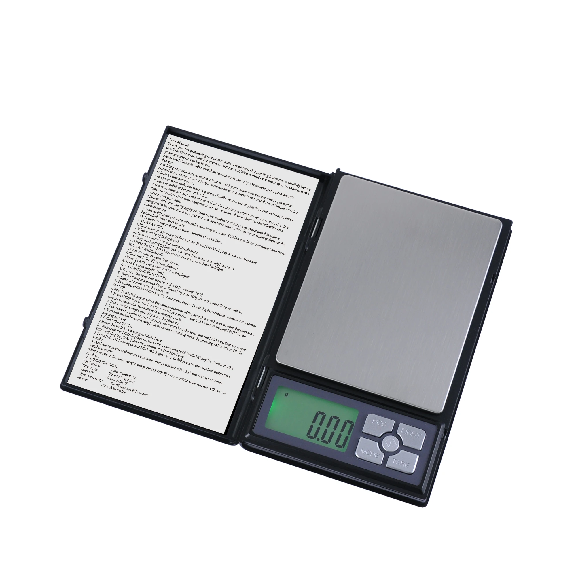 China Factory Notebook Design Mini Digital Pocket Scale 500g 0.1g 0.01G Backlit LCD Display Electronic Jewelry Scale tools