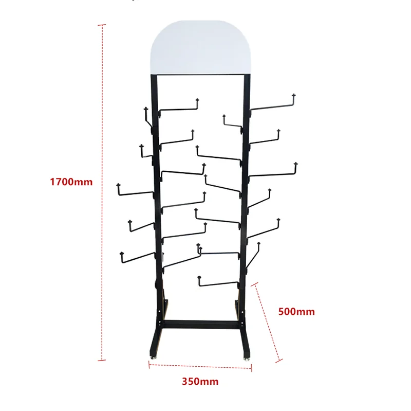 Hot Selling Multi-layer Metal Black Wig Display Stand with Hooks for Wig Stores, Braiding Hair Rack
