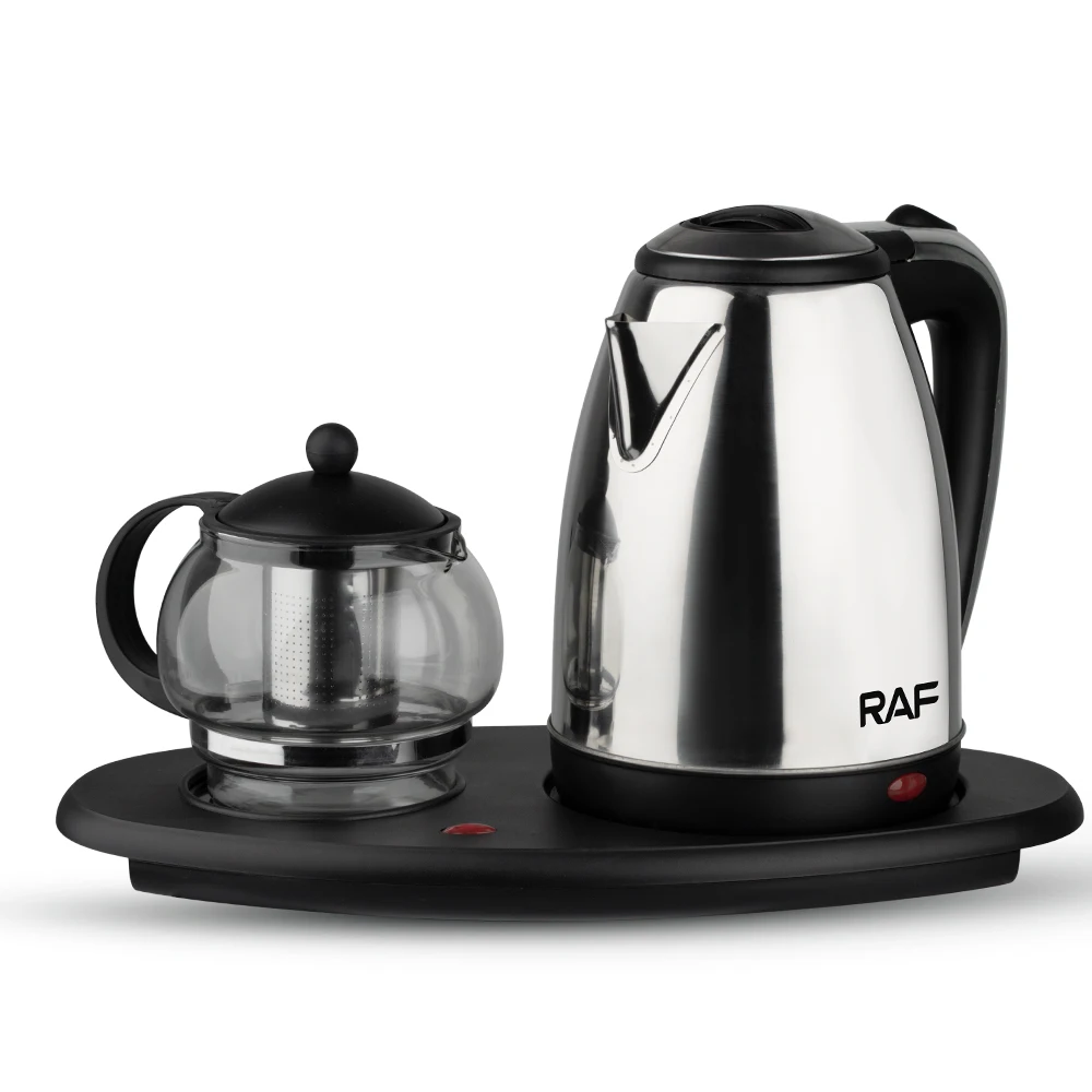 Hot sale stainless steel electric teapot electric kettle with tray set